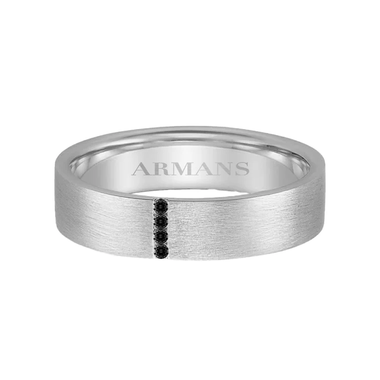 Damon Black Diamond Wedding Band - Image 2