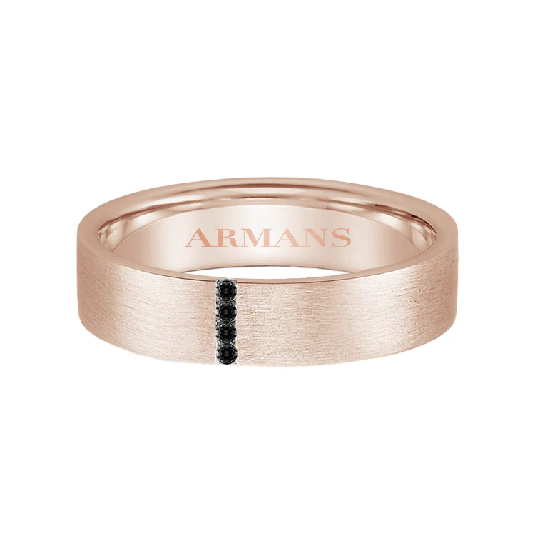 Damon Black Diamond Wedding Band - Image 3