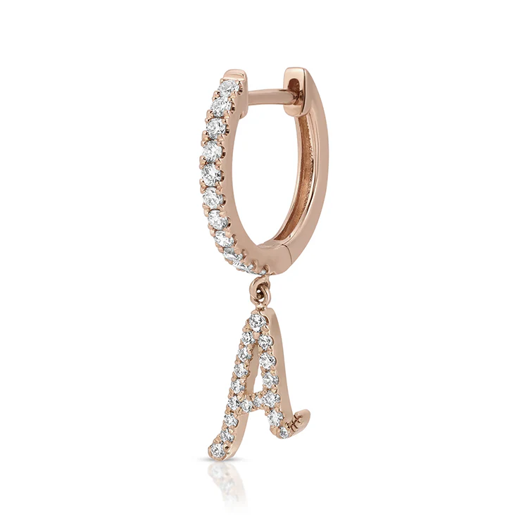Dangling Diamond Initial Earring - Image 3