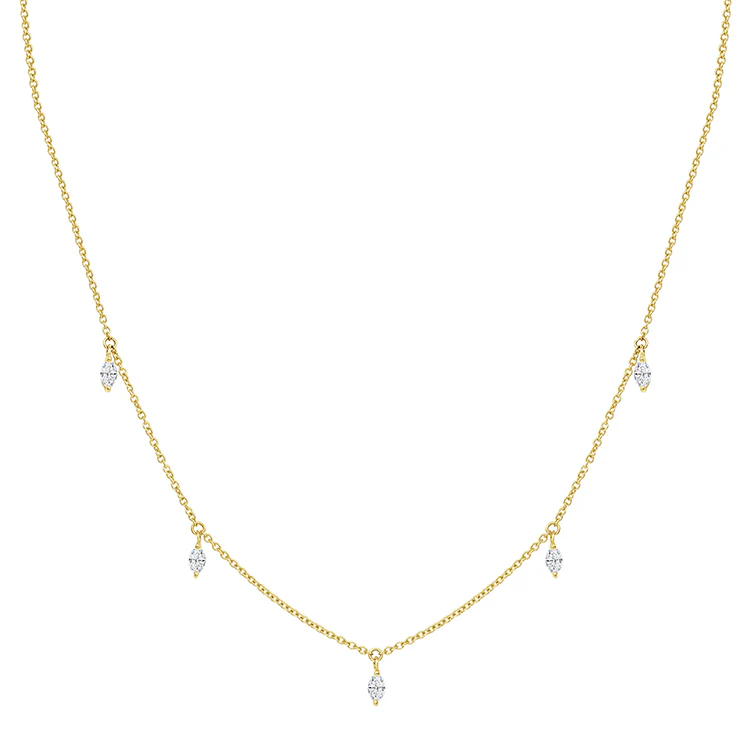 Dangling Marquise Drops Necklace