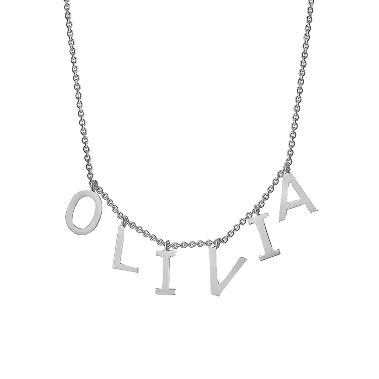 Dangling Solid Gold Name Necklace - Image 2