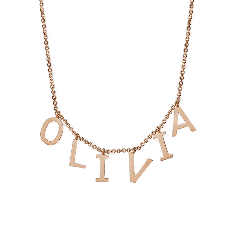 Dangling Solid Gold Name Necklace - Image 3