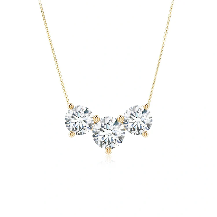 Dazzling Round Trio Necklace