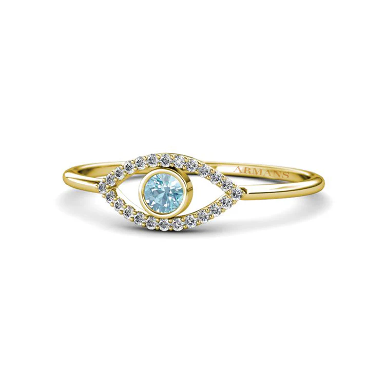 Diamond and Coloured Gemstone Evil Eye Ring