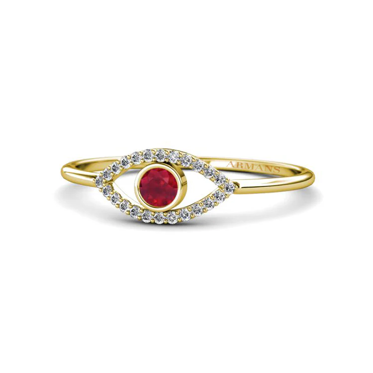 Diamond and Coloured Gemstone Evil Eye Ring - Image 15