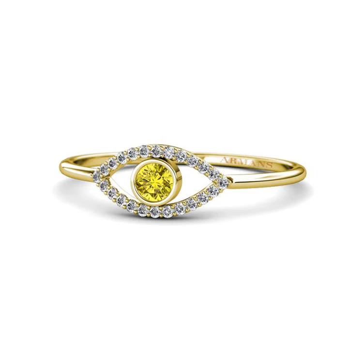 Diamond and Coloured Gemstone Evil Eye Ring - Image 18