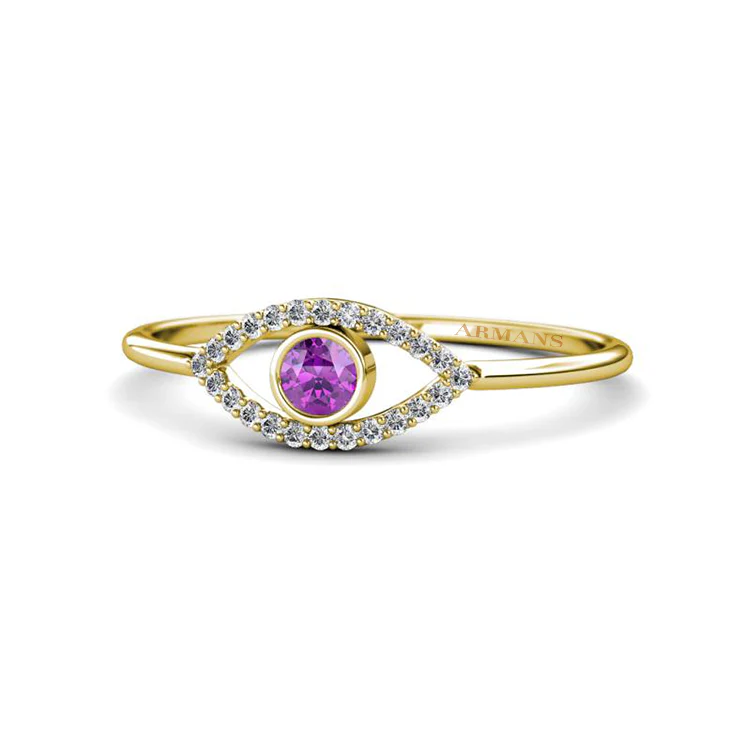 Diamond and Coloured Gemstone Evil Eye Ring - Image 2