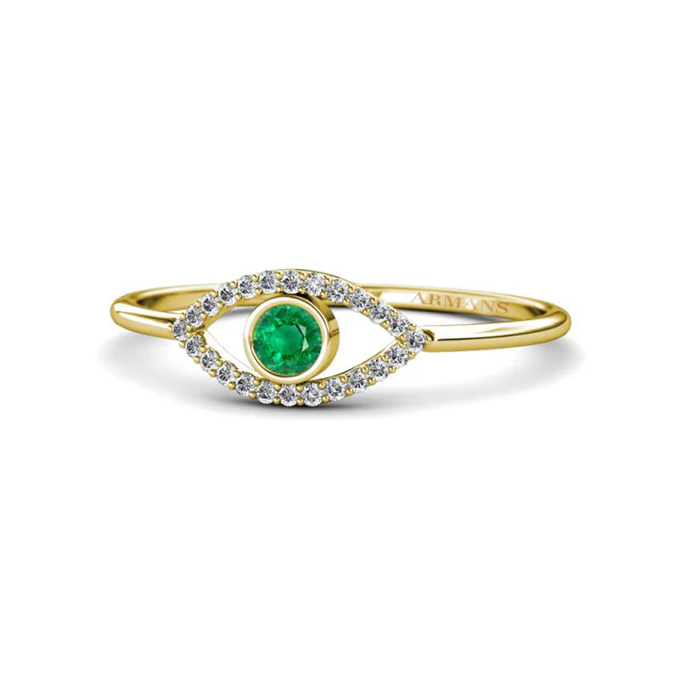Diamond and Coloured Gemstone Evil Eye Ring - Image 20