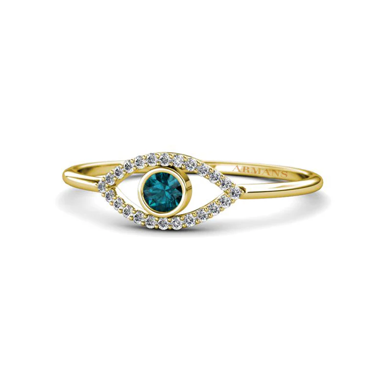 Diamond and Coloured Gemstone Evil Eye Ring - Image 4