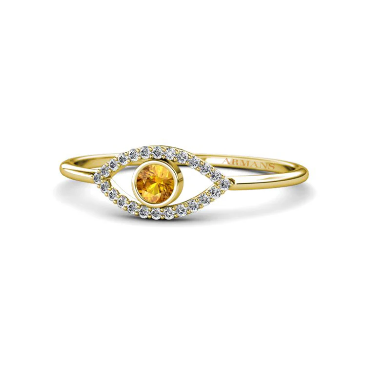 Diamond and Coloured Gemstone Evil Eye Ring - Image 7