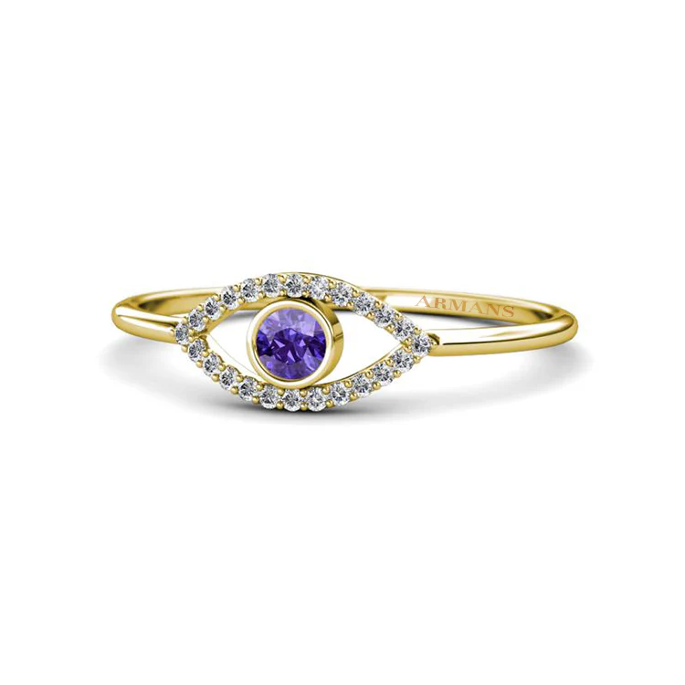 Diamond and Coloured Gemstone Evil Eye Ring - Image 9