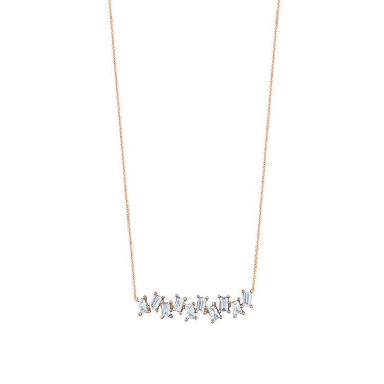 Diamond Baguette Jagged Necklace