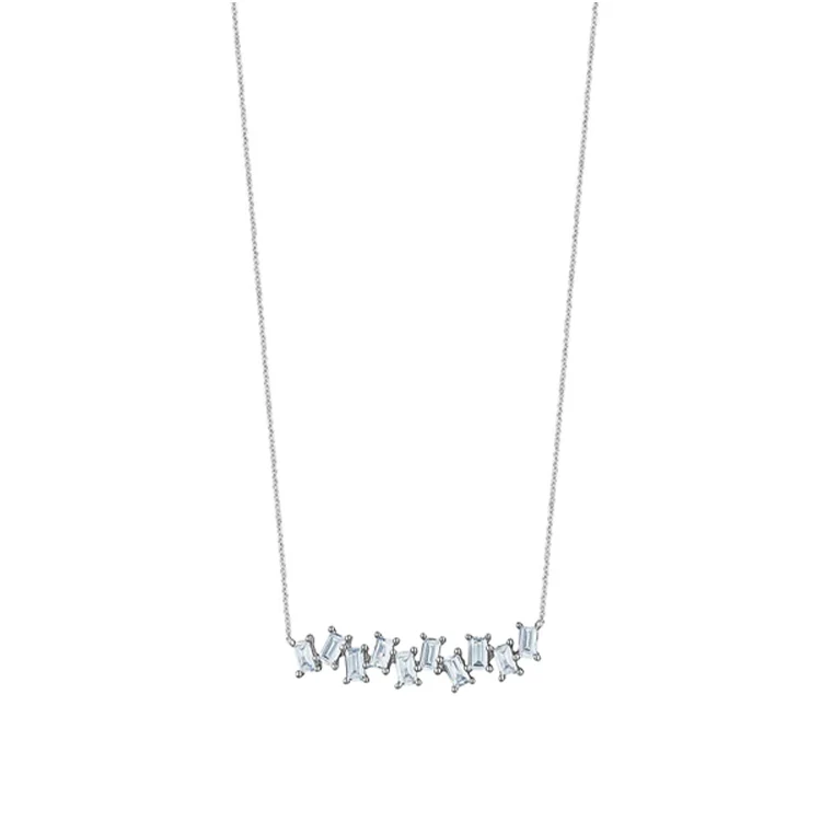 Diamond Baguette Jagged Necklace - Image 2