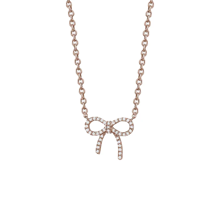 Diamond Bow Necklace - Image 2