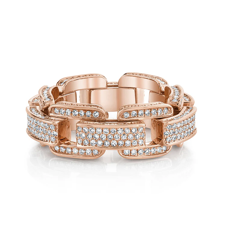 Diamond Chain Link Ring