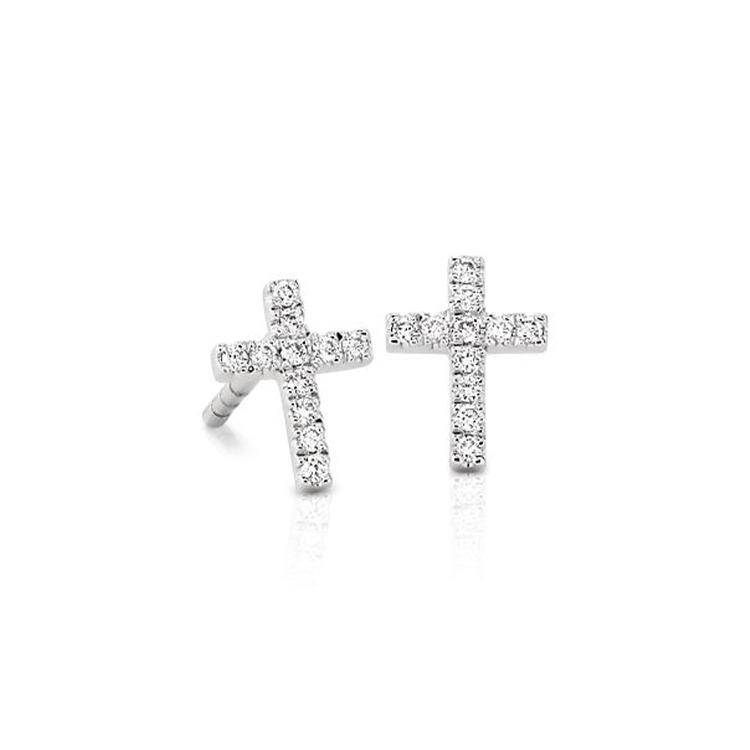 Diamond Cross Earrings