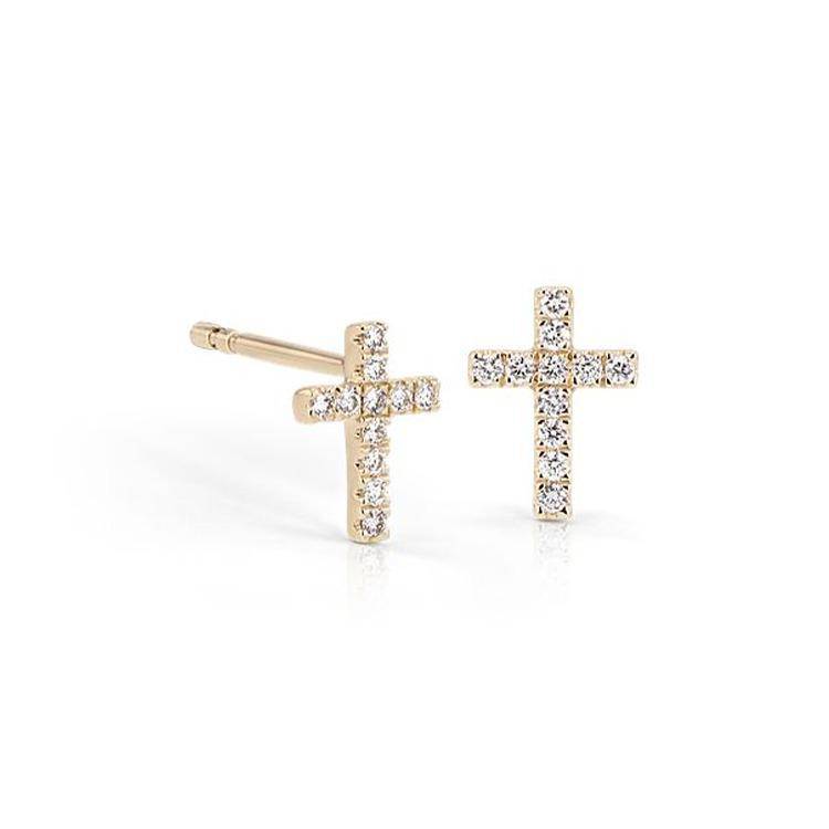 Diamond Cross Earrings - Image 3