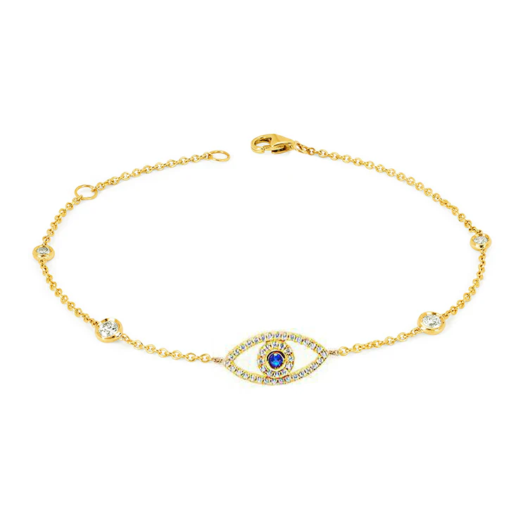 Diamond Evil Eye Anklet - Image 3