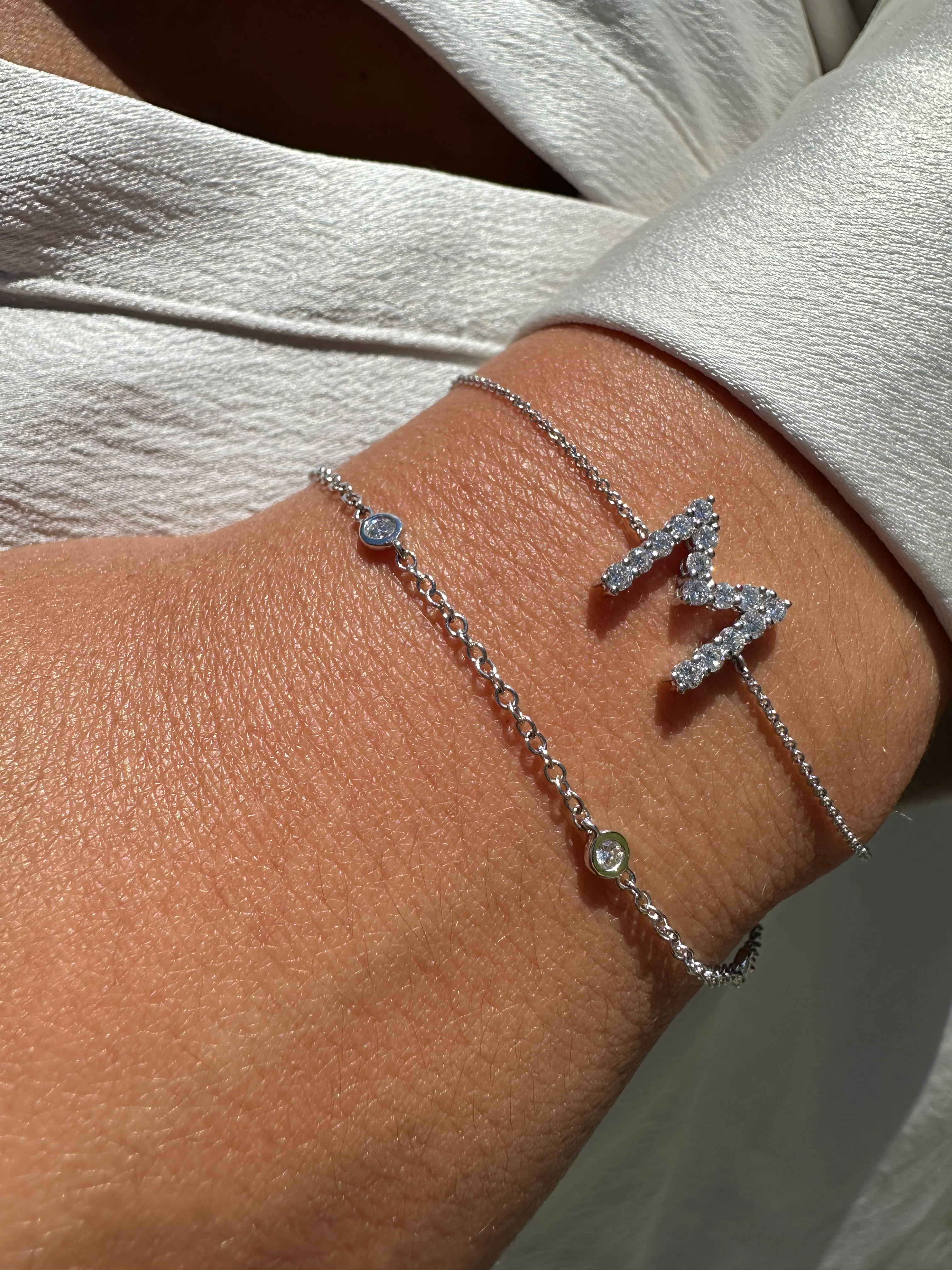 Diamond Initial Bracelet - Image 2