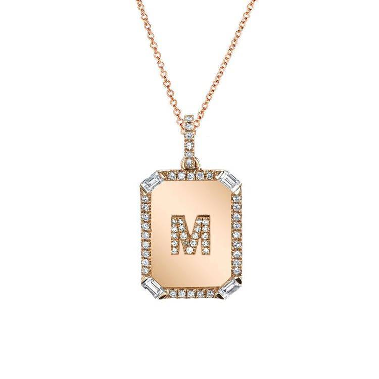 Diamond Initial Nameplate Necklace - Image 6