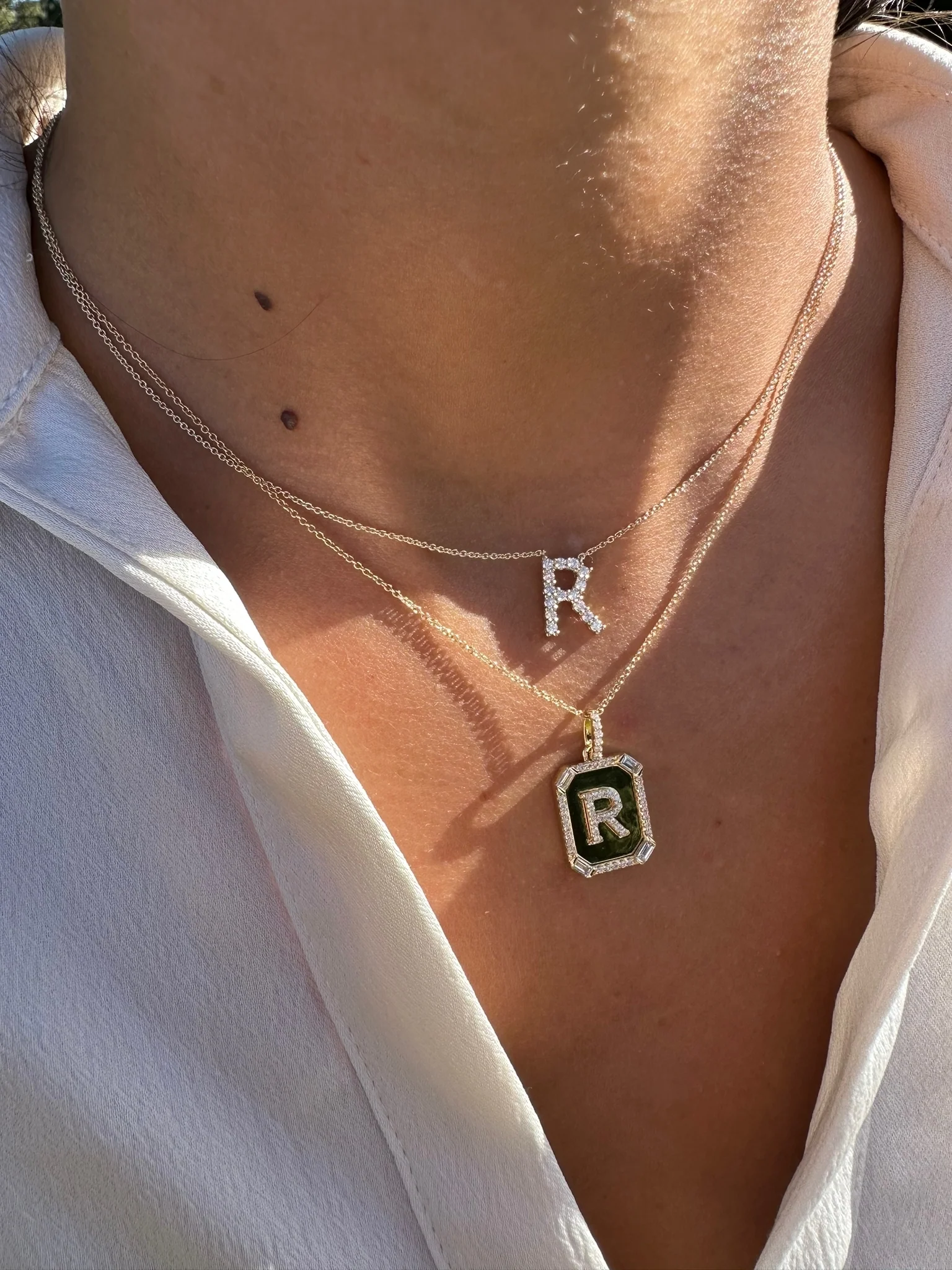 Diamond Initial Nameplate Necklace - Image 7