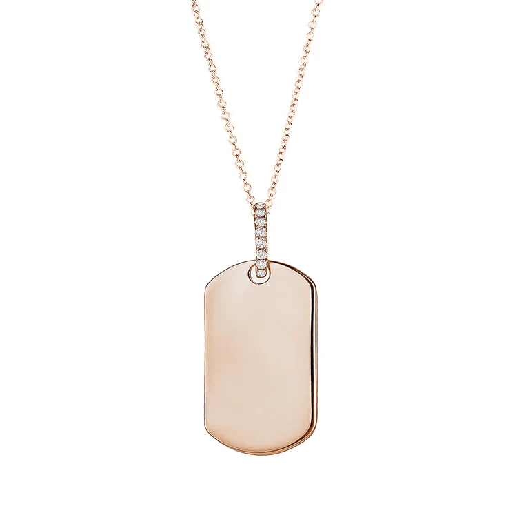 Diamond Link Dog Tag Necklace - Image 2