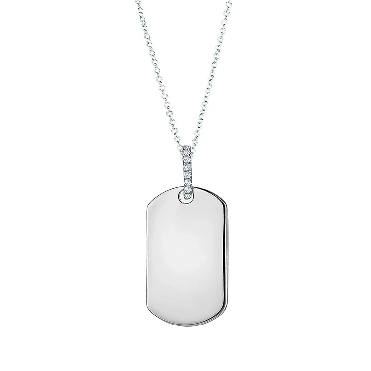 Diamond Link Dog Tag Necklace - Image 3