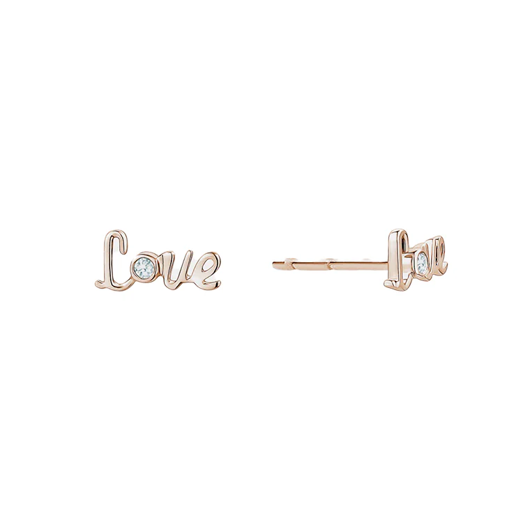 Diamond Love Stud Earrings