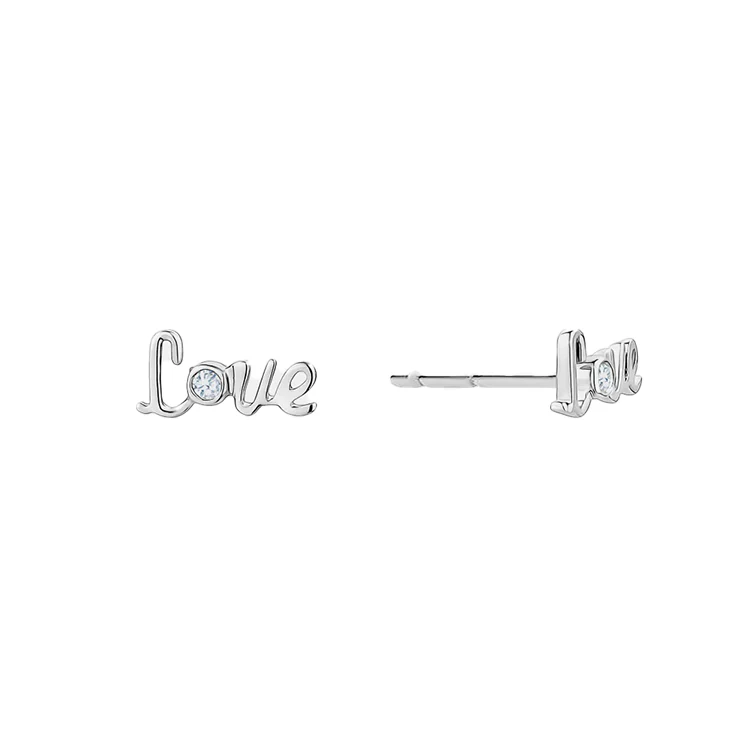 Diamond Love Stud Earrings - Image 2