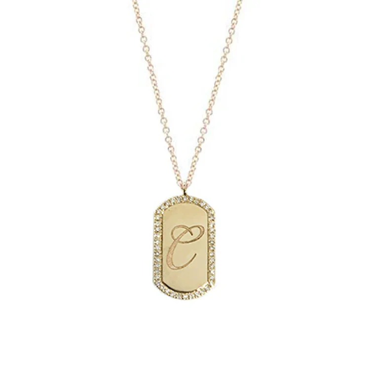 Diamond Nameplate with Scripted Initial