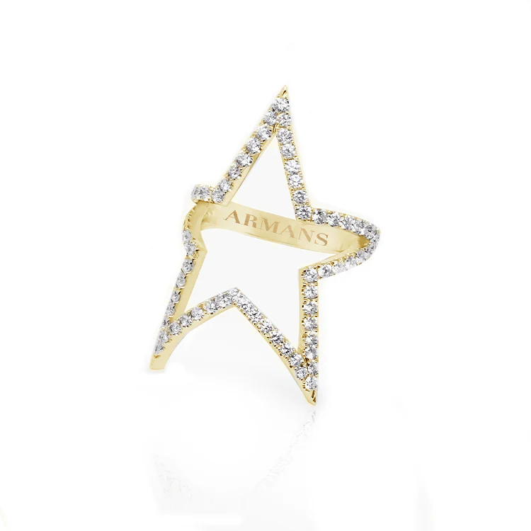 Diamond Open Star Ring