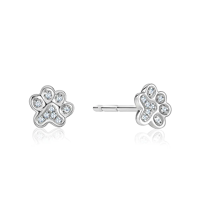 Diamond Paw Print Stud - Image 2