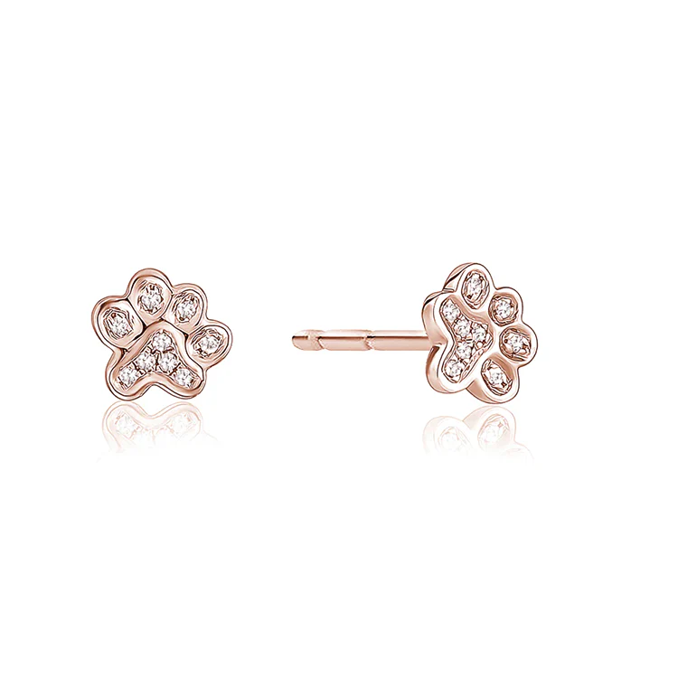Diamond Paw Print Stud - Image 3