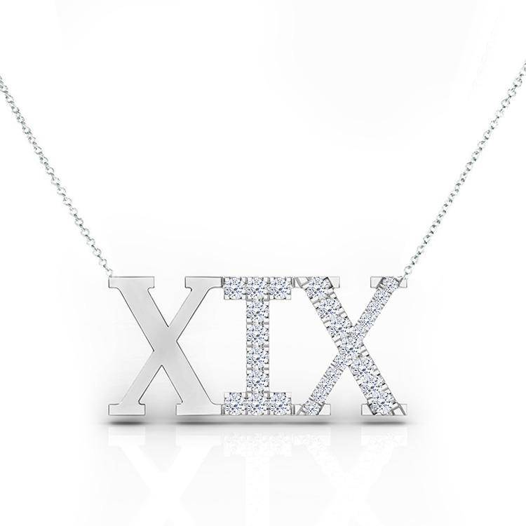 Diamond Roman Numeral Necklace