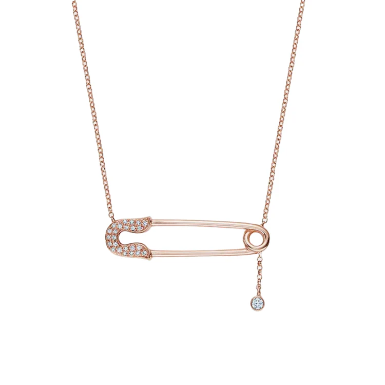 Diamond Safety Pin Pendant - Image 2