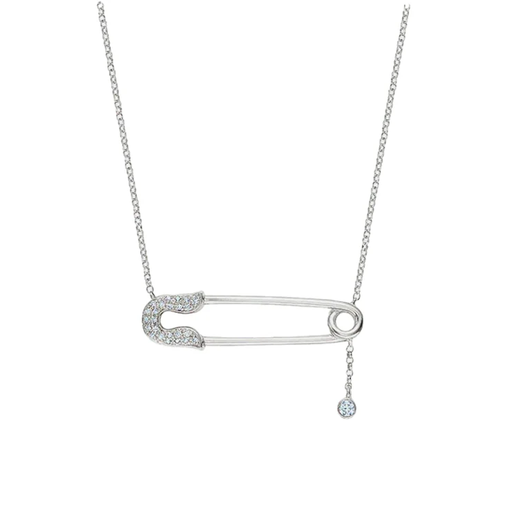 Diamond Safety Pin Pendant - Image 3