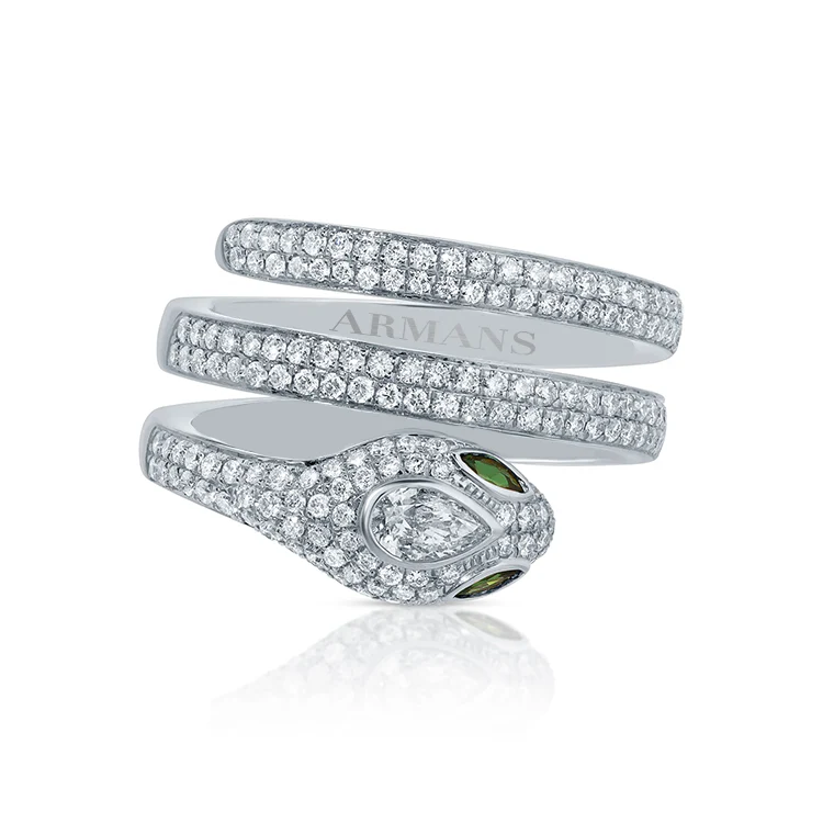Diamond Spiral Snake Ring - Image 2