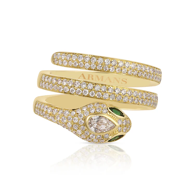 Diamond Spiral Snake Ring - Image 3