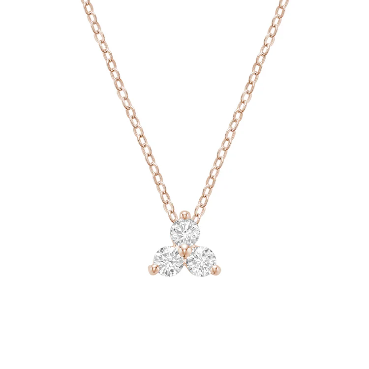 Diamond Trio Cluster Necklace