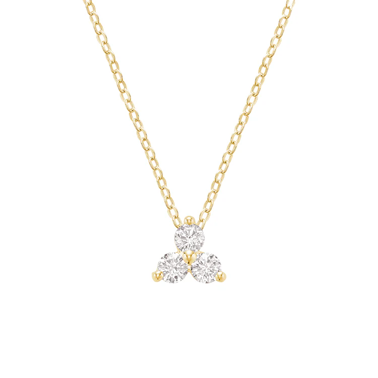 Diamond Trio Cluster Necklace - Image 3
