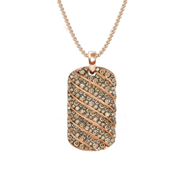 Diamond Wave Dog Tag Necklace - Image 2