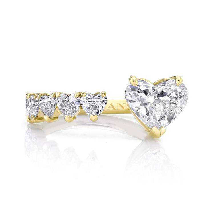 Diamonds Hearts Split Ring