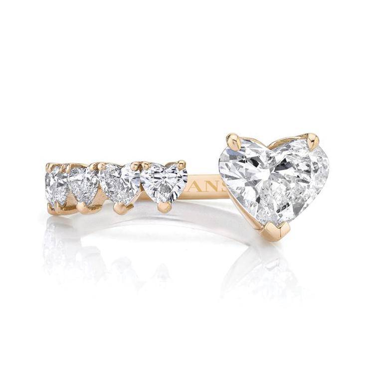 Diamonds Hearts Split Ring - Image 2