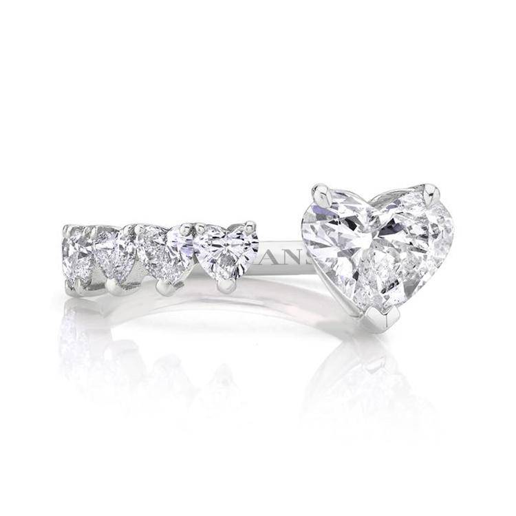 Diamonds Hearts Split Ring - Image 3