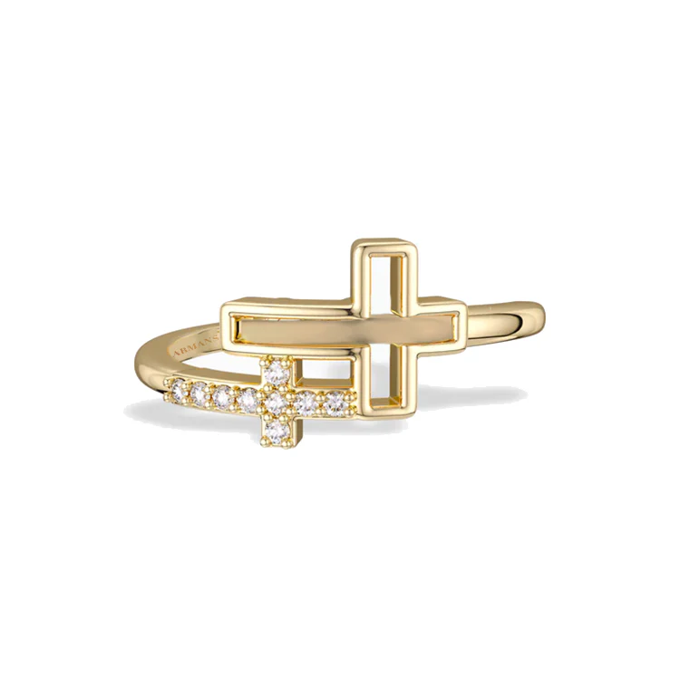 Double Cross Spiral Ring