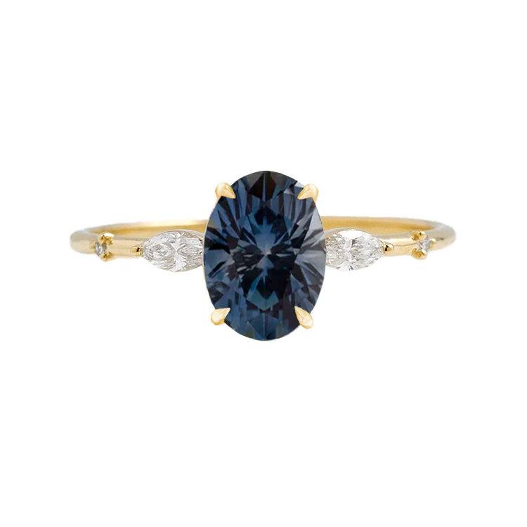 Elara Lab Grown Diamond Engagement Ring with Accent Stones - Image 3