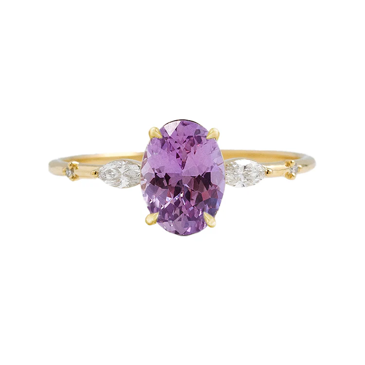 Elara Diamond Engagement Ring with Accent Stones - Image 2