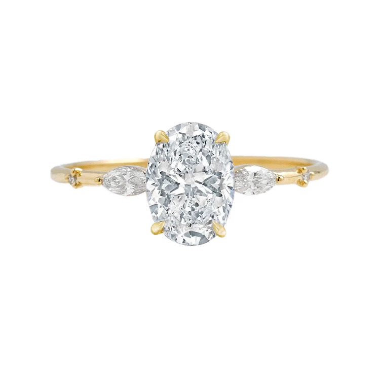 Elara Diamond Engagement Ring with Accent Stones
