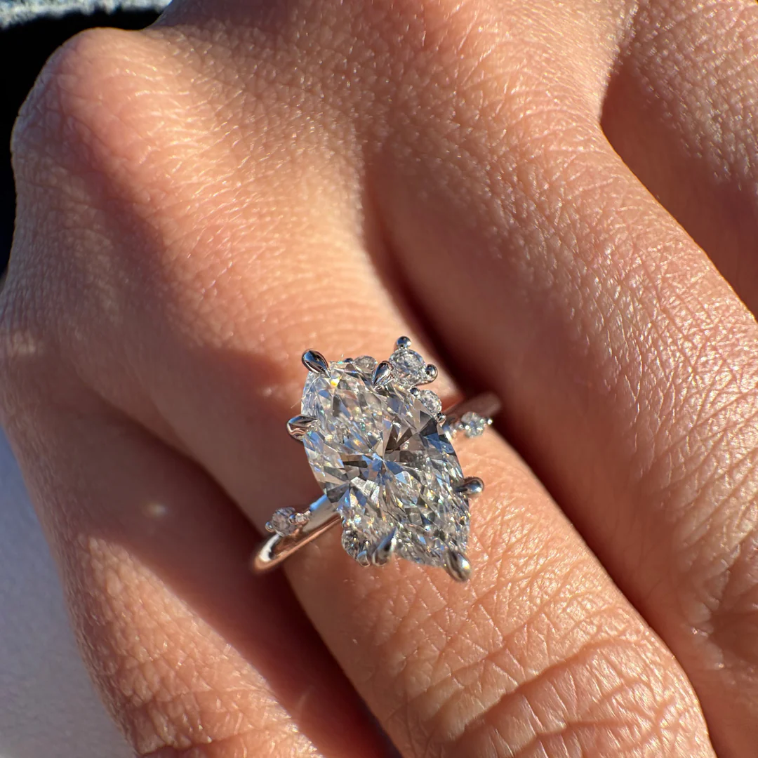 Ella Marquise Lab Grown Diamond Engagement Ring - Image 2