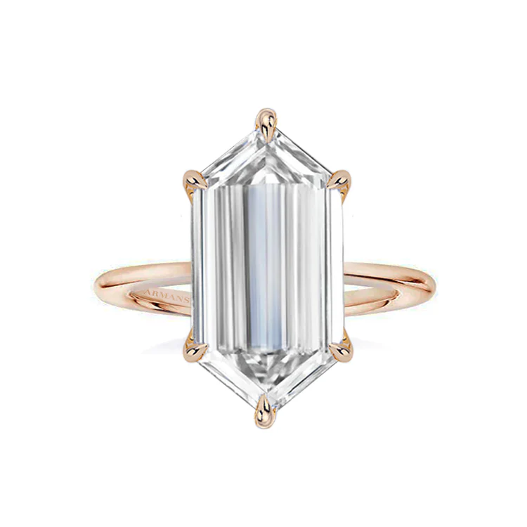 Elongated Hexagon Lab Grown Engagement Ring - Image 3